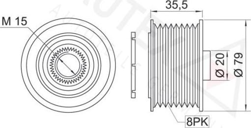 Autex 654200 - Pulley, alternator, freewheel clutch autospares.lv