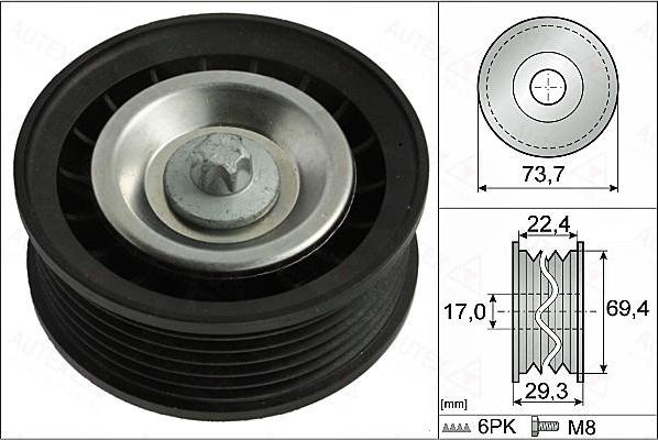 Autex 655080 - Pulley, v-ribbed belt autospares.lv