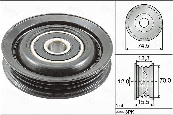 Autex 655127 - Pulley, v-ribbed belt autospares.lv