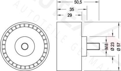 Autex 651917 - Deflection / Guide Pulley, timing belt autospares.lv