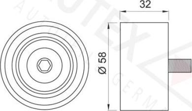 Autex 651545 - Deflection / Guide Pulley, timing belt autospares.lv