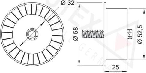 Autex 651049 - Deflection / Guide Pulley, timing belt autospares.lv