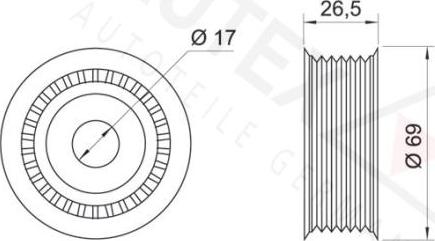 Autex 651031 - Pulley, v-ribbed belt autospares.lv