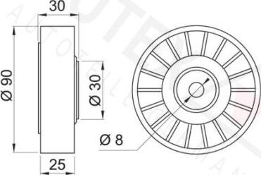 Autex 651117 - Pulley, v-ribbed belt autospares.lv