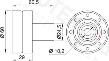 Autex 651362 - Deflection / Guide Pulley, timing belt autospares.lv