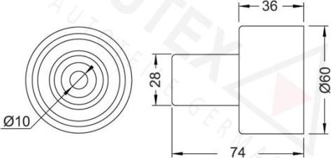 Autex 651768 - Deflection / Guide Pulley, timing belt autospares.lv