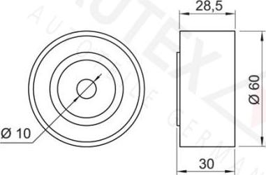Autex 651726 - Deflection / Guide Pulley, timing belt autospares.lv
