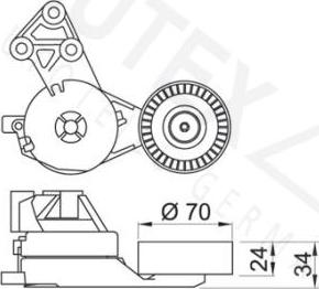 Autex 601086 - Belt Tensioner, v-ribbed belt autospares.lv