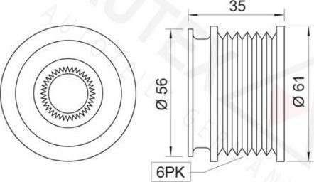 Autex 621736 - Pulley, alternator, freewheel clutch autospares.lv