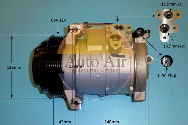 Auto Air Gloucester 14-9659P - Compressor, air conditioning autospares.lv