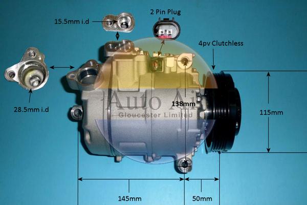 Auto Air Gloucester 14-9653p - Compressor, air conditioning autospares.lv