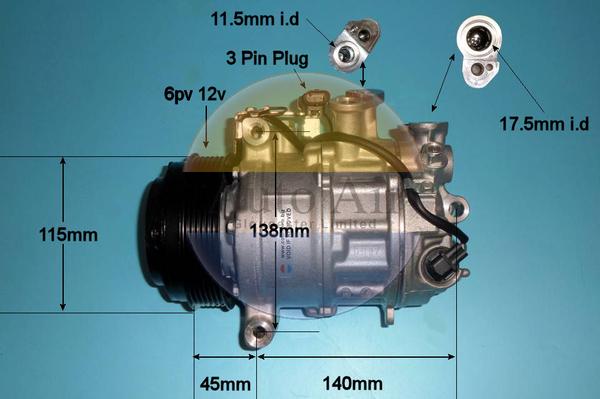 Auto Air Gloucester 14-9667P - Compressor, air conditioning autospares.lv