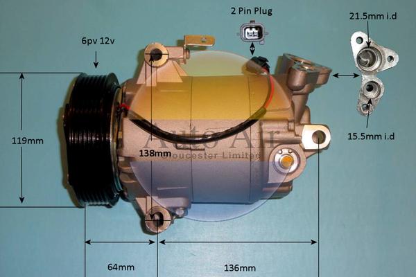 Auto Air Gloucester 14-9154p - Compressor, air conditioning autospares.lv