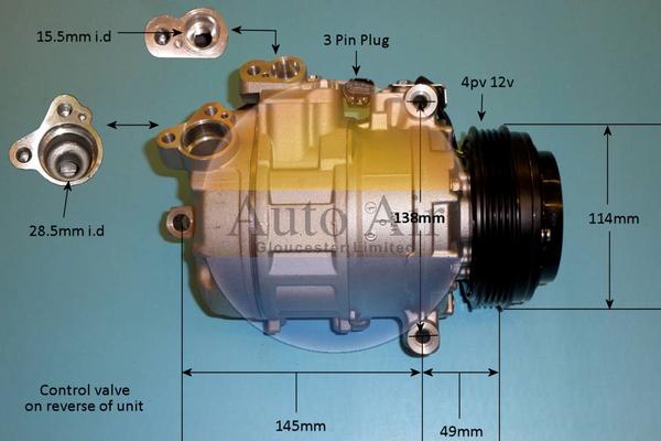 Auto Air Gloucester 14-9152P - Compressor, air conditioning autospares.lv