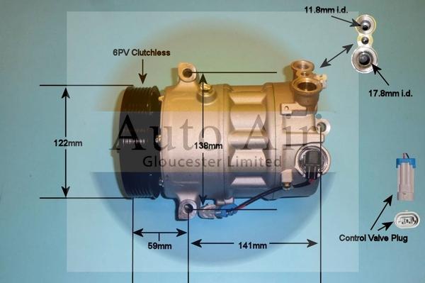 Auto Air Gloucester 14-9742p - Compressor, air conditioning autospares.lv