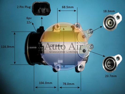 Auto Air Gloucester 14-9763P - Compressor, air conditioning autospares.lv