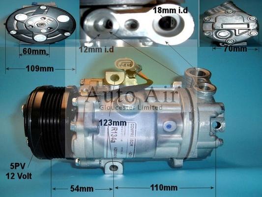 Auto Air Gloucester 14-9705R - Compressor, air conditioning autospares.lv