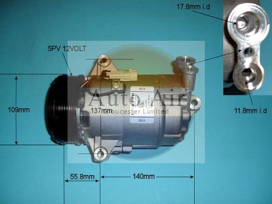 Auto Air Gloucester 14-9707 - Compressor, air conditioning autospares.lv