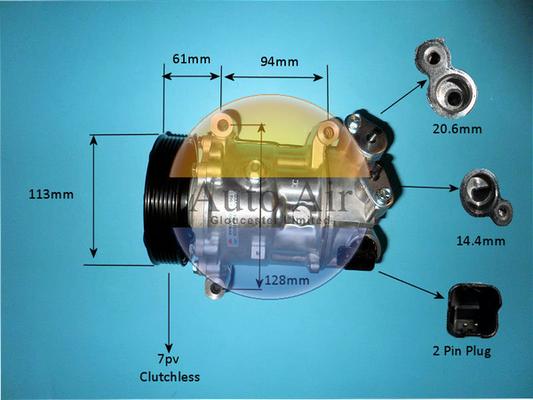 Auto Air Gloucester 14-9784P - Compressor, air conditioning autospares.lv