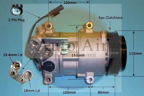 Auto Air Gloucester 14-9739P - Compressor, air conditioning autospares.lv