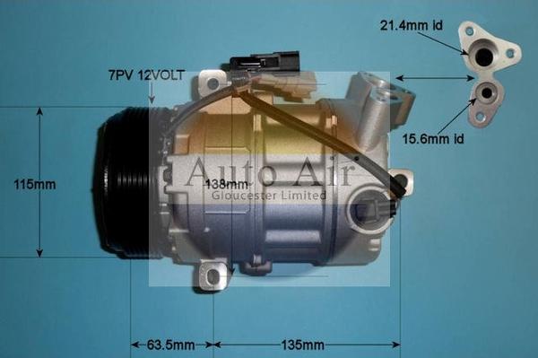 Auto Air Gloucester 14-9734P - Compressor, air conditioning autospares.lv