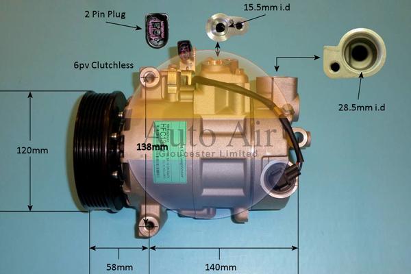 Auto Air Gloucester 14-9729P - Compressor, air conditioning autospares.lv