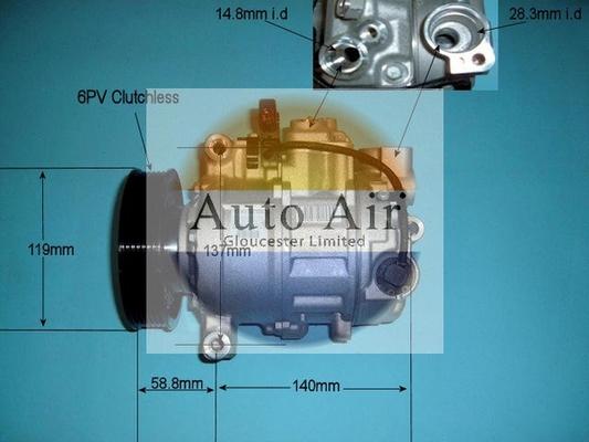 Auto Air Gloucester 14-9729 - Compressor, air conditioning autospares.lv