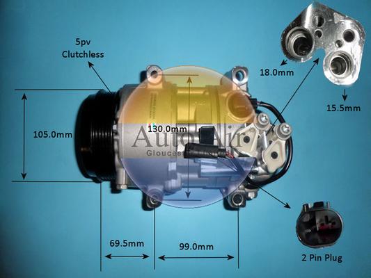 Auto Air Gloucester 14-9728P - Compressor, air conditioning autospares.lv