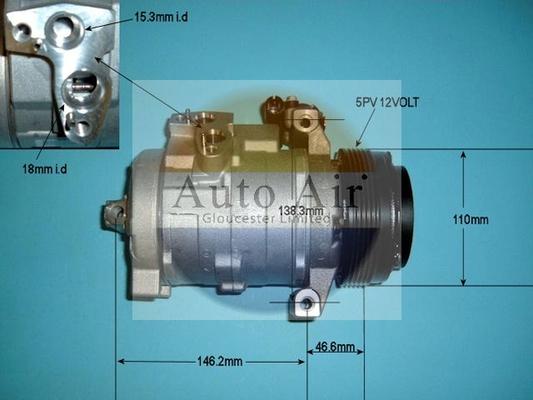 Auto Air Gloucester 14-9722P - Compressor, air conditioning autospares.lv