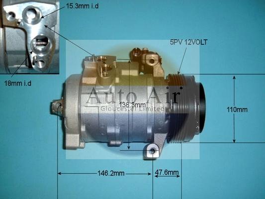 Auto Air Gloucester 14-9722 - Compressor, air conditioning autospares.lv