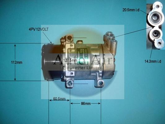 Auto Air Gloucester 14-4049 - Compressor, air conditioning autospares.lv