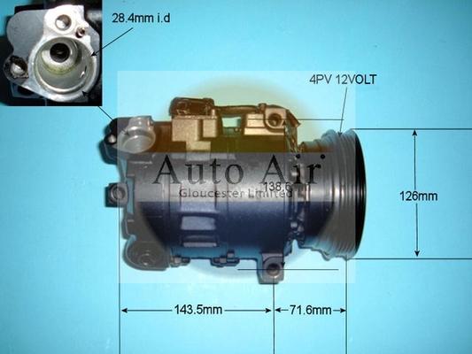 Auto Air Gloucester 14-4084R - Compressor, air conditioning autospares.lv