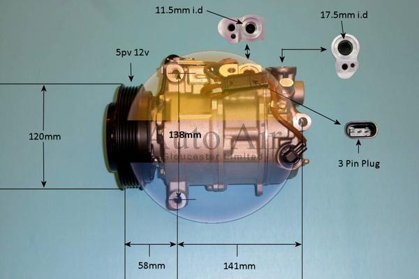 Auto Air Gloucester 14-5973P - Compressor, air conditioning autospares.lv