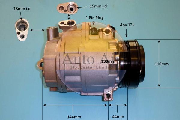 Auto Air Gloucester 146469P - Compressor, air conditioning autospares.lv