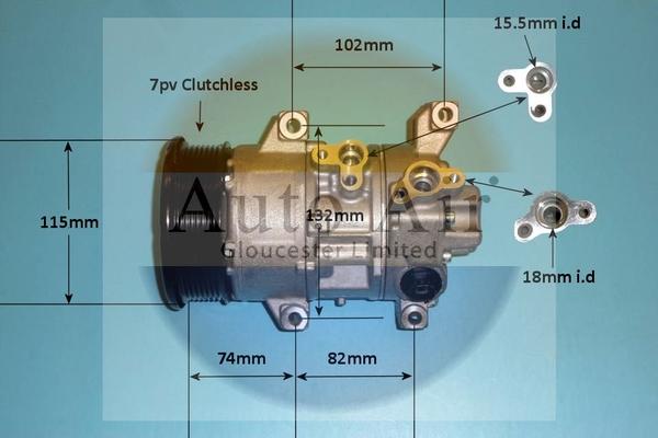 Auto Air Gloucester 14-6208P - Compressor, air conditioning autospares.lv