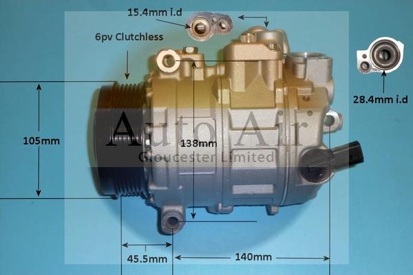 Auto Air Gloucester 14-0414P - Compressor, air conditioning autospares.lv