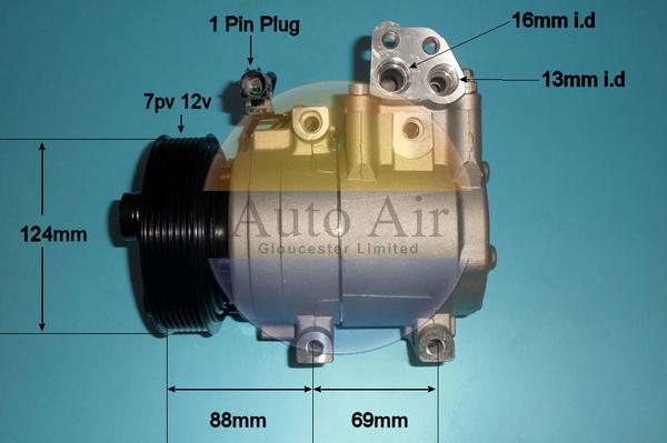 Auto Air Gloucester 14-0413P - Compressor, air conditioning autospares.lv