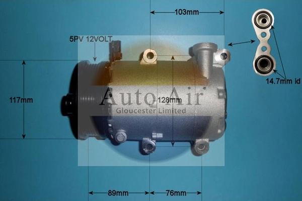 Auto Air Gloucester 14-0099P - Compressor, air conditioning autospares.lv