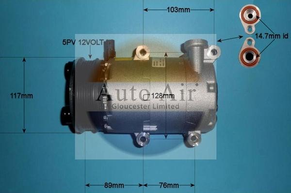Auto Air Gloucester 14-0099 - Compressor, air conditioning autospares.lv
