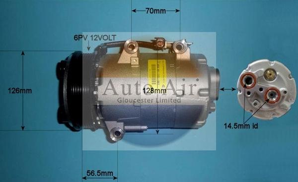 Auto Air Gloucester 14-0097 - Compressor, air conditioning autospares.lv