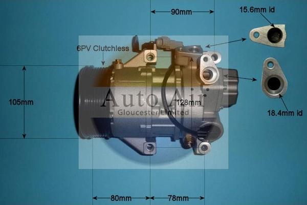 Auto Air Gloucester 14-0046P - Compressor, air conditioning autospares.lv