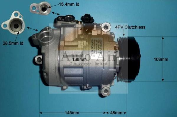 Auto Air Gloucester 14-0041P - Compressor, air conditioning autospares.lv