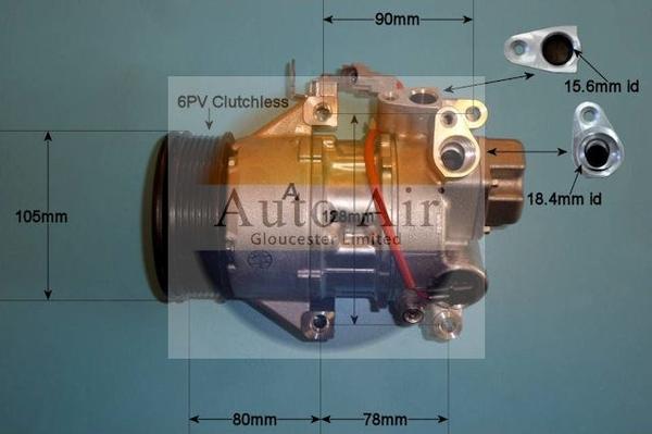 Auto Air Gloucester 14-0055 - Compressor, air conditioning autospares.lv