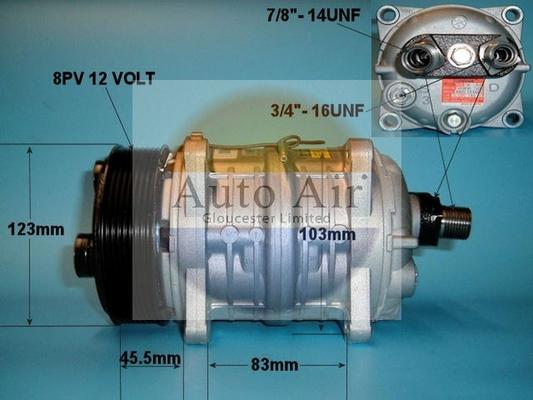 Auto Air Gloucester 14-0064A - Compressor, air conditioning autospares.lv