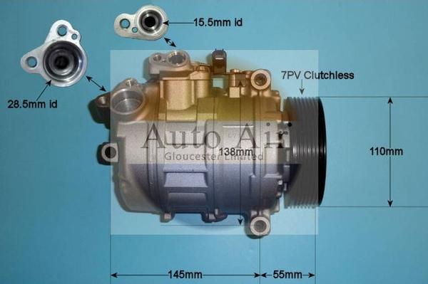 Auto Air Gloucester 14-0038R - Compressor, air conditioning autospares.lv