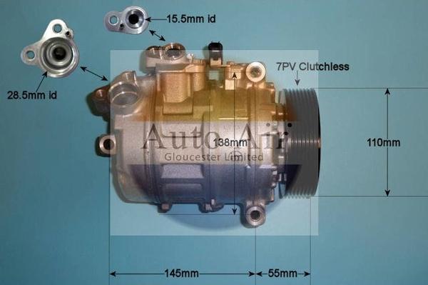 Auto Air Gloucester 14-0038 - Compressor, air conditioning autospares.lv