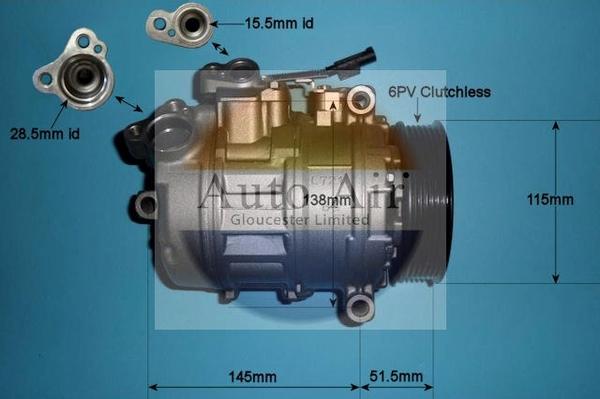 Auto Air Gloucester 14-0037R - Compressor, air conditioning autospares.lv