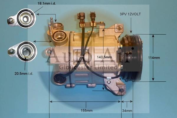 Auto Air Gloucester 14-0075P - Compressor, air conditioning autospares.lv