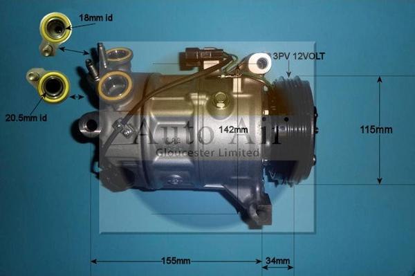 Auto Air Gloucester 14-0075 - Compressor, air conditioning autospares.lv