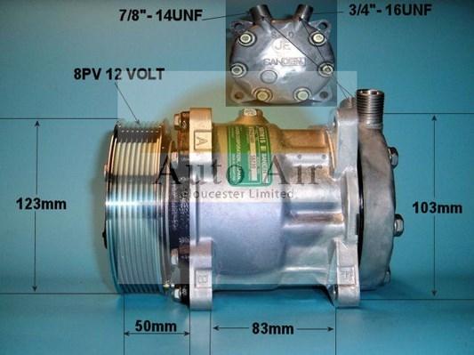 Auto Air Gloucester 14-0103B - Compressor, air conditioning autospares.lv